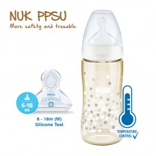NUK Premium Choice PPSU Temperature Control Bottle with Silicone Teat 300ml | Feeding Bottle | Made in Germany